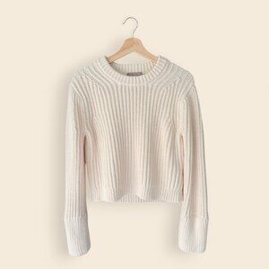 J. Crew Heritage Cotton Fisherman Crewneck Sweater, Cream Antique White, XS NWOT